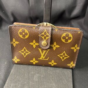 Louis Vuitton Brown and Gold Monogram Kiss Wallet